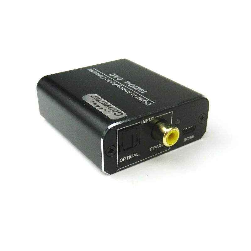 3.5mm Digital to Analog Audio Converter Amplifier Decoder Optical Fiber Coaxial Signal to Analog Stereo Audio Adapter R/L Audio