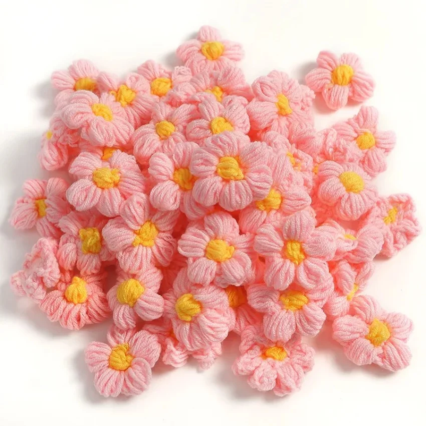 DIY Custom Handmade Knitted Flowers Crochet Flower For Decoration