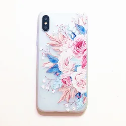 3D relief three-dimensional color painting flower MAX grinding mobile phone shell silica gel TPU soft protective cover