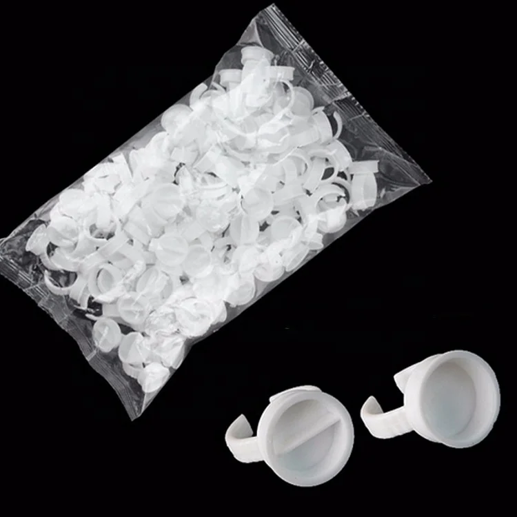 Заводская Поставка Циндао, оптовая продажа, пластиковая чашка для татуировки с чернилами, кольцо-держатель клея для наращивания ресниц