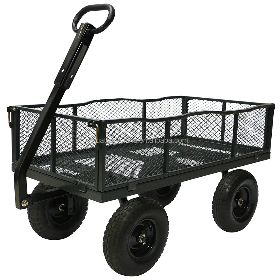 Wooden mesh cart / wagon / four wheel cart TC4264,Wooden cart