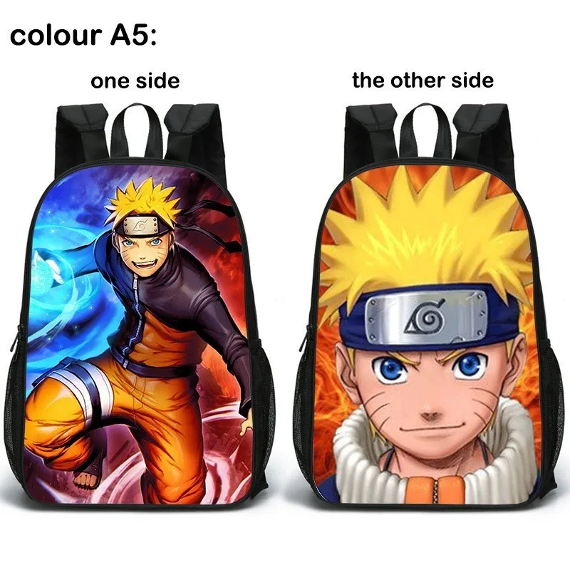 3D new printing double-sided schoolbag Nar-uto double-sided schoolbag students shoulders backpacks