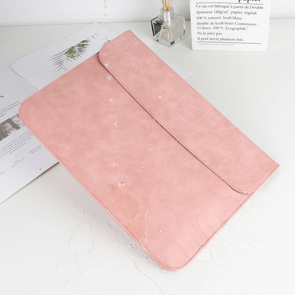 Foldable sublimation blanks custom logo laptop sleeves pu leather laptop sleeve bags for macbook 13 15