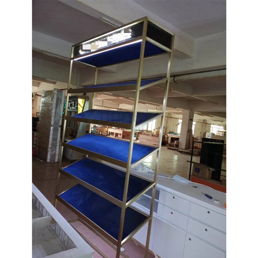  Whole store custom supermarket shelf modern pillow type bedding wooden led light display