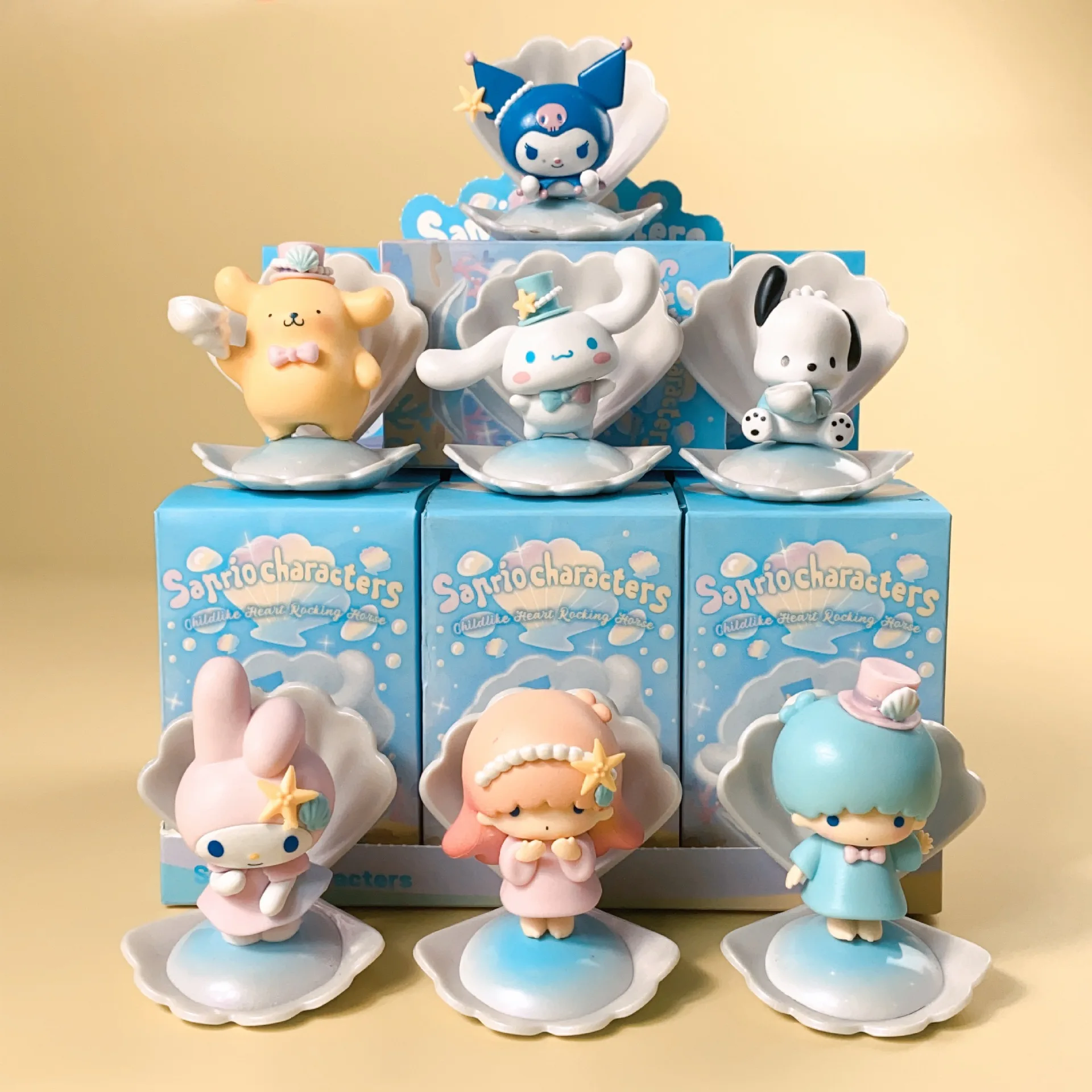 Kawaii коготь машина Sanrios Слепая Коробка Kuromi Cinnamoroll Мелодия Аниме фигурки таинственный сюрприз коробка море праздничная серия игрушки подарки