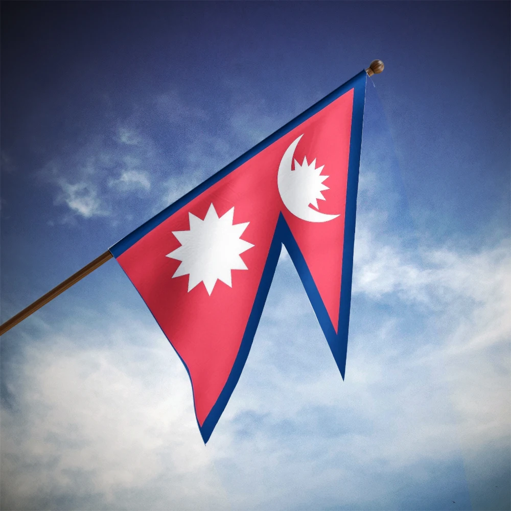 Bolisi Digital printing Nepal country flag triangle shaped waterproof nepail flag