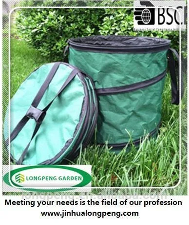 Collapsible Storage Pop Up bucket Bag garden waste bag with 2 handles