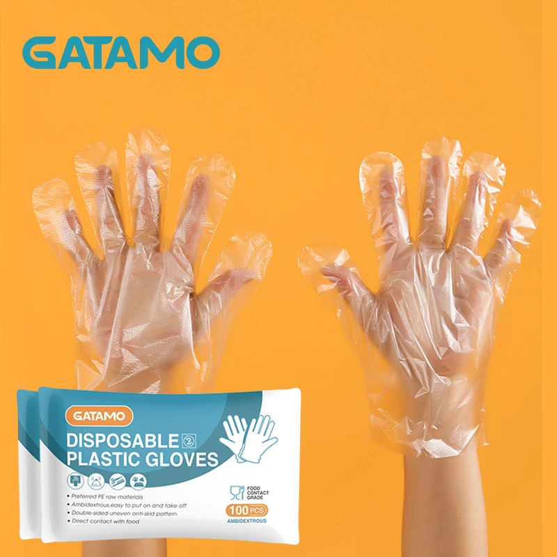 
C2 high quality fast ship manufacturing blocked food grade cheap transparent clear household pe disposable plastic gloves 