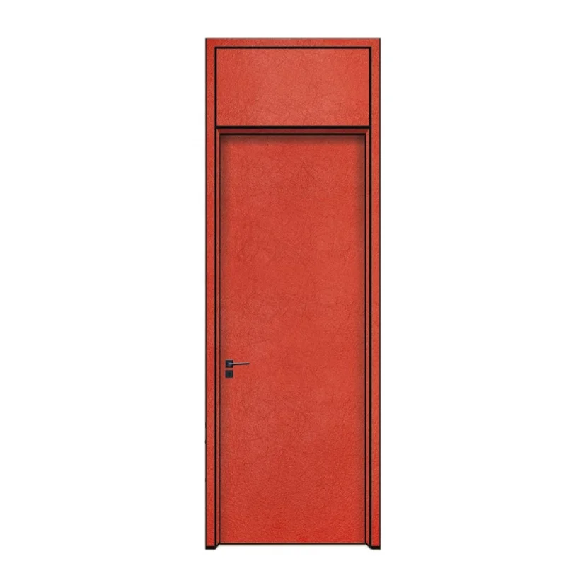 Flush design slim frame melamine skin wooden interior door for hotel