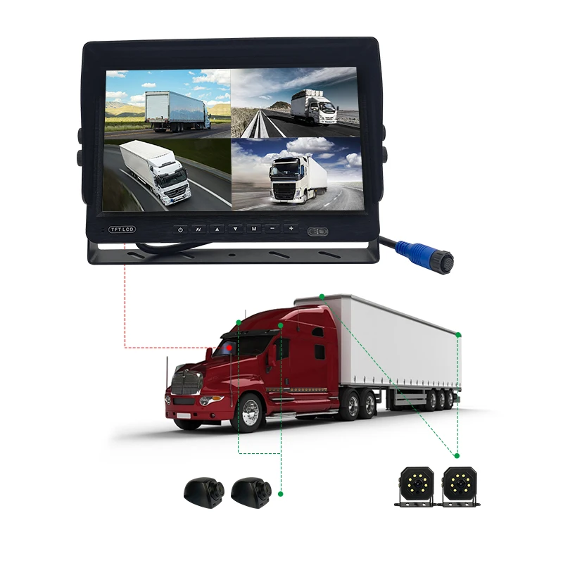 12V 24v Car monitor 7 9 inch universal MP5 display video ips lcd monitor with reverse camera system