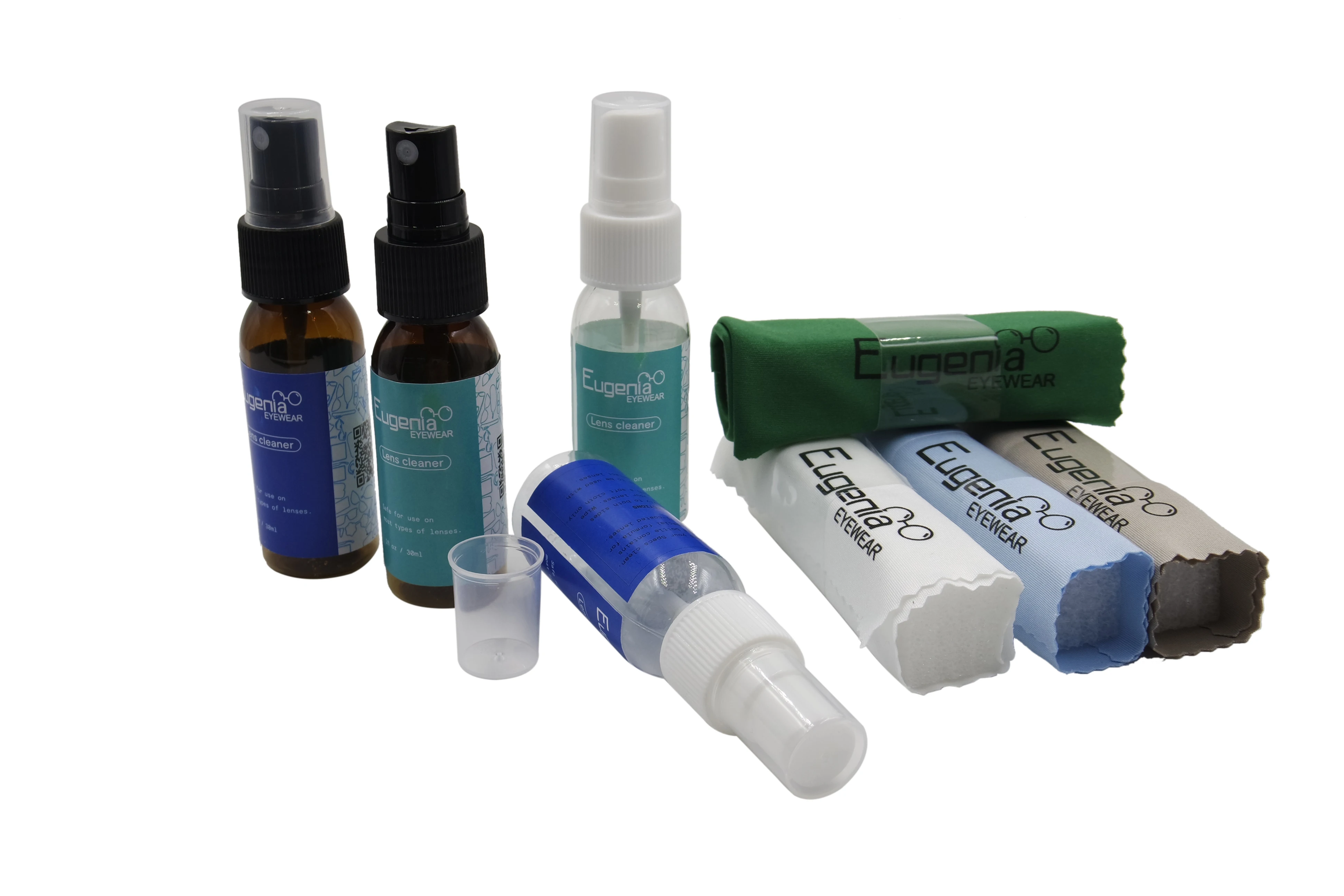 EUGENIA  fashion hot sale  30ml customized lens cleaner with glasses cloth lens cleaner sets