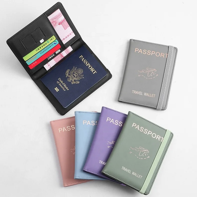 A6 Soft Touch Cover RFID Protection Card Holder Custom Logo Leather Passport Case PU Passport Holder Notebook