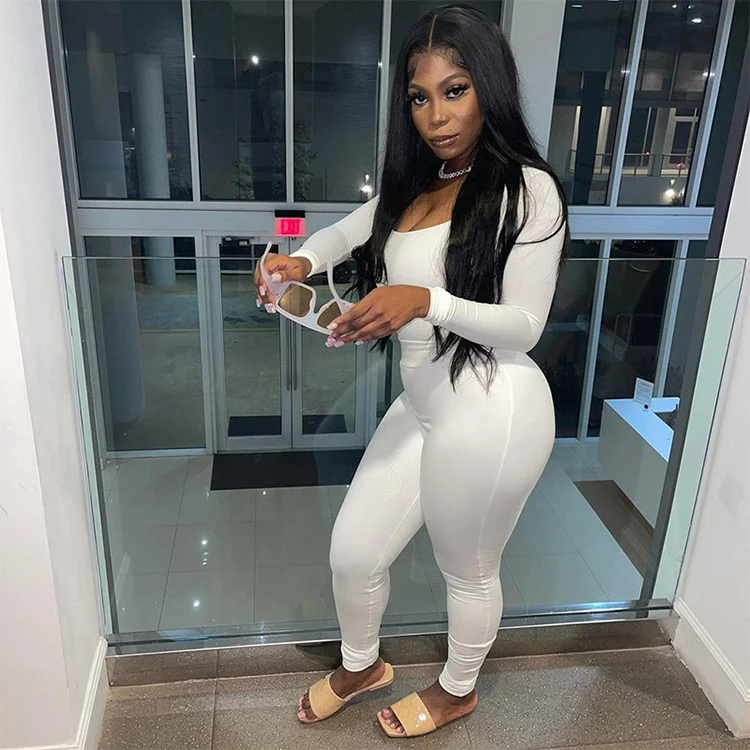 2023 New Arrival Custom Yoga Jumpsuits Playsuits Wholesale Solid Color Bodycon One Piece Jumpsuit For Women