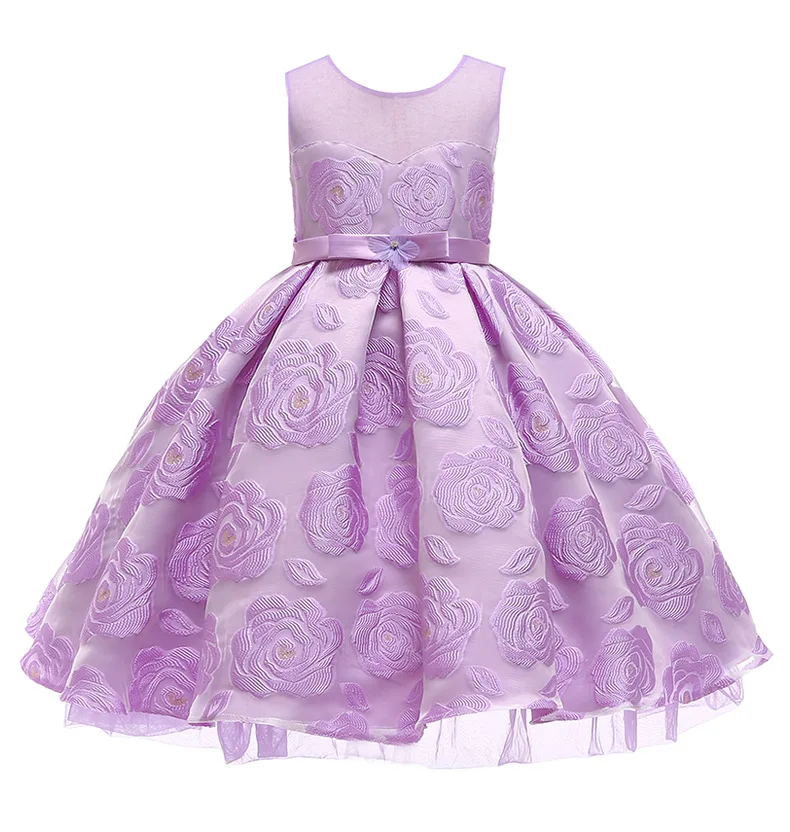 D0025  New Arrival Elegant Ankle-length Kids Gown Brides Maid Wedding Party Girls Dresses 2019