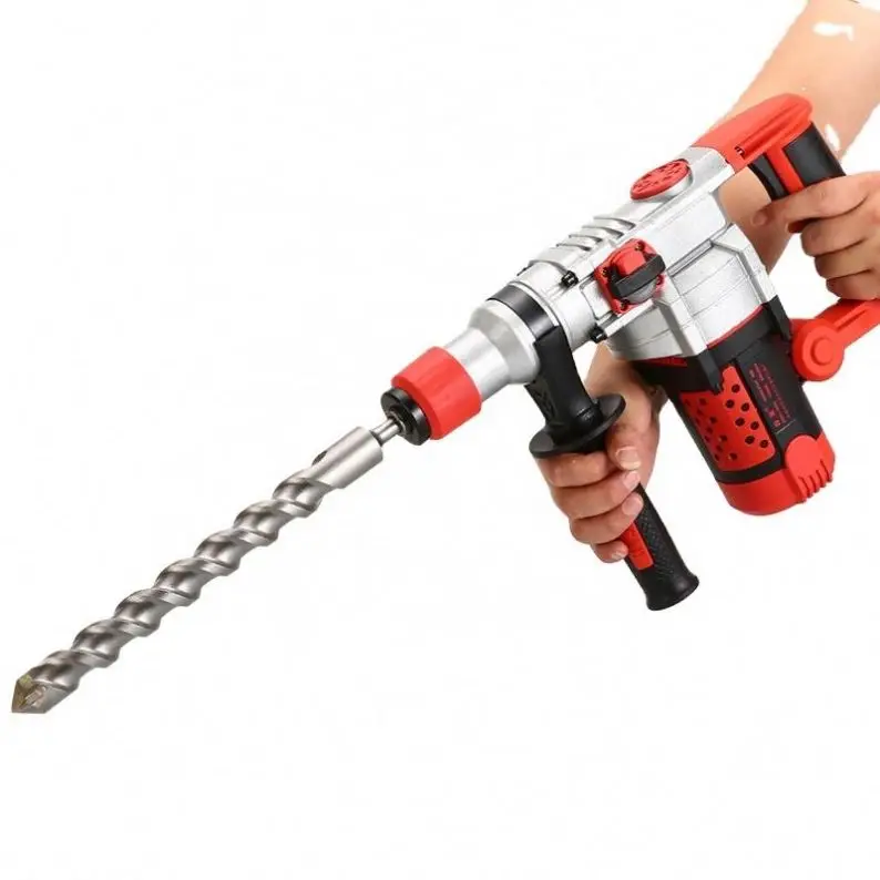 High Power Dual Purpose Heavy Duty Jackhammer 26mm Diameter Concrete Breakers Electric Demolition Hammer Impact Drill Set
