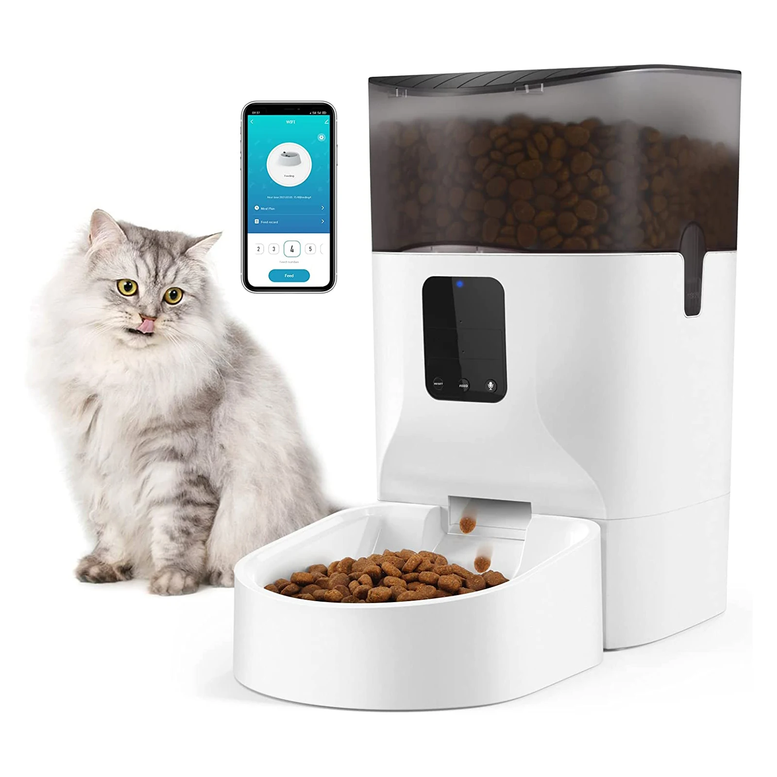 2023 New Arrival Smart Wi-fi Pet Feeder Mobile App Remote Control Intelligent Automatic Pet Dog Cat Food Dispenser