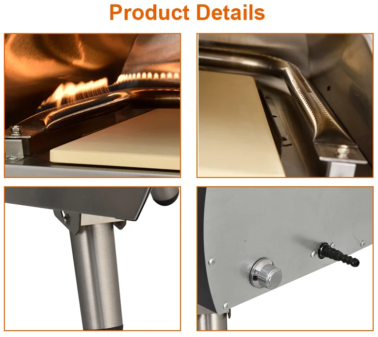 Wholesale 12 inch gaz comercial pizza oven BBQ grill home built in portable fast gas pizza ovens