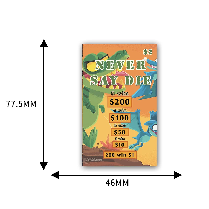 Manufacturer Custom Lottery Tickets Printing Wholesale Winning Lottery Ticket Raffle Pull Tab Cards Break Open Ticket Suppliers