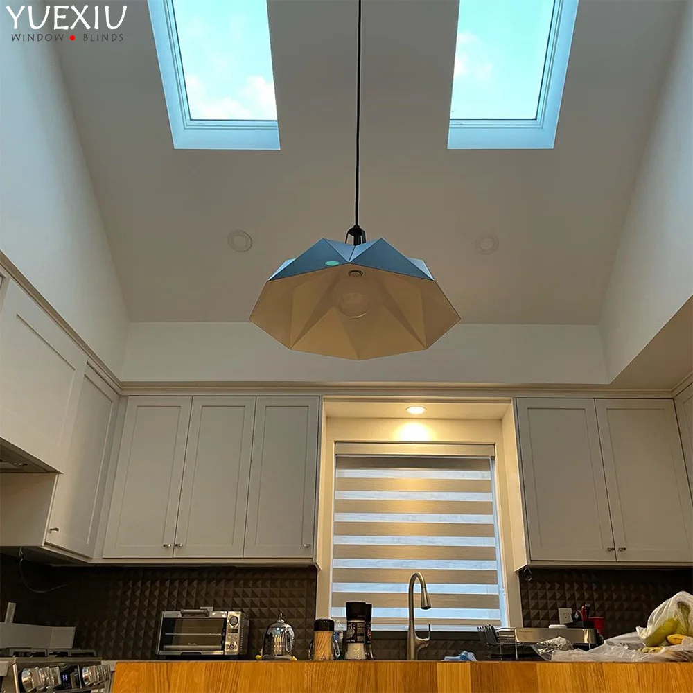 Wholesale Cordless Day And Night Blackout Windoow Shades Roller Zebra Blinds Kitchen Curtains For Sale