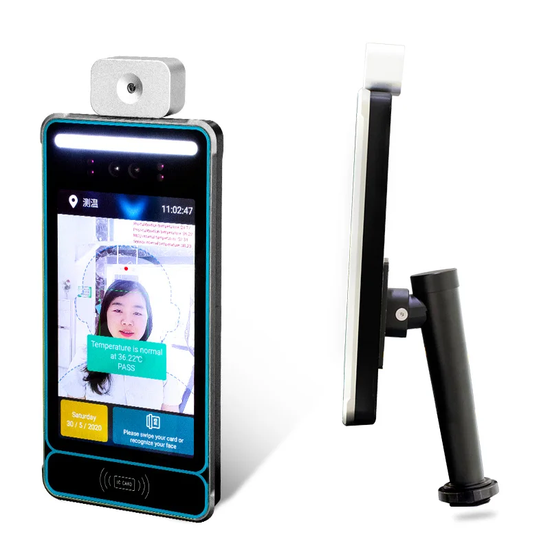 8 inch IPS HD LCD Screen Face Recognition Attendance Access Control Body Temperature Measurement All In One Machine