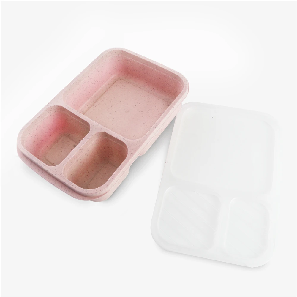 BPA free kid bento box eco friendly food container  wheat straw plastic salad lunch box