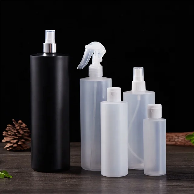 120ml 350ml HDPE plastic round cylinder soft squeeze bottle with flip top for cosmetic lotion shampoo