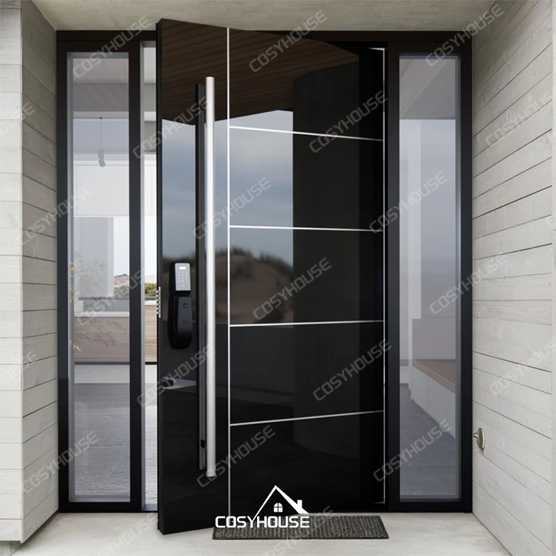 New Modern Italy Design Hot Sale Metal Other Front Entry Door Cheap Price Exterior Steel Security Entrance Doors For Houses