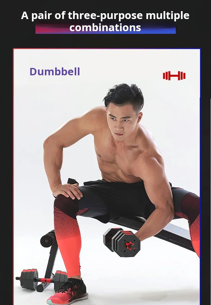 Octagonal Environmental Protection Fitness Weight Lifting Unisex Training Home Cement Dumbbell Variable Barbell Kettlebell Set