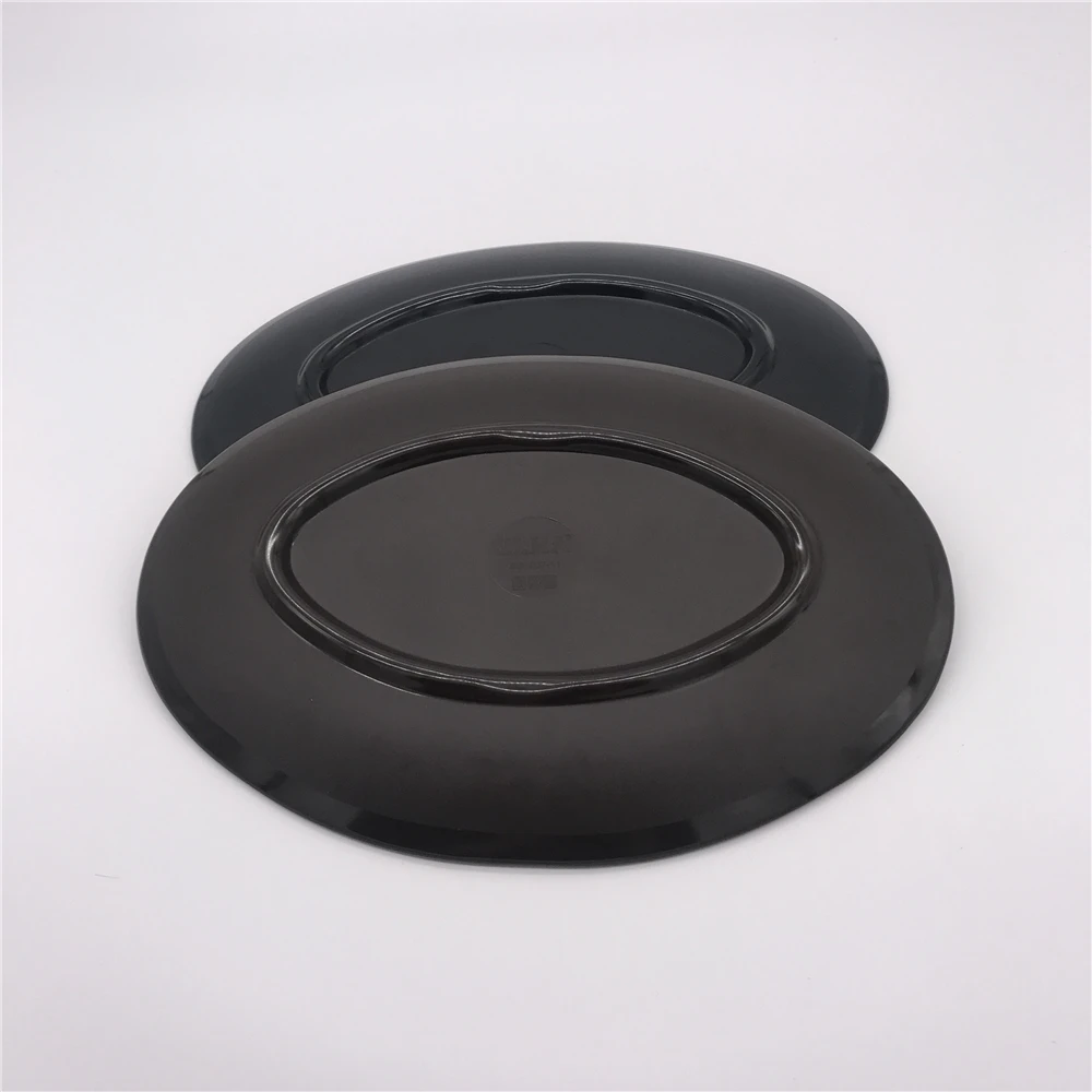 
Print your logo Korean Japanese style dinner plates healthy plastic matte black melamine plate 