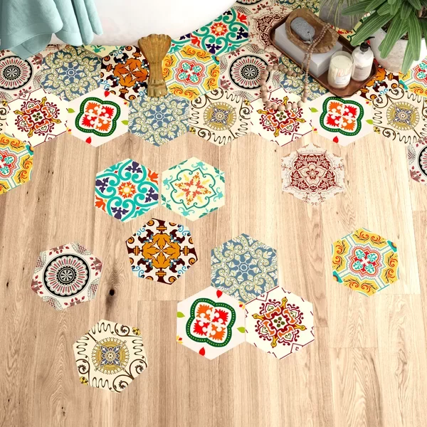 self adhesive colorful durable vinyl floor sticker tile stickers for home decoration