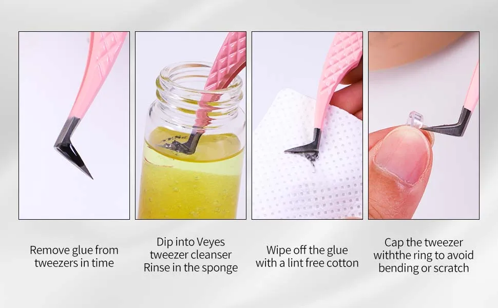 VEYES Custom Logo Tweezers Volume Private Label Stainless Steel Lash Tweezer Eyelash Extension Tweezers