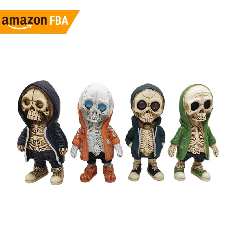 2024 Cool Skeleton Figurines Statue Halloween Accessories Home Decor Cute skeleton Mini Figurine Collectibles Desk Decorations