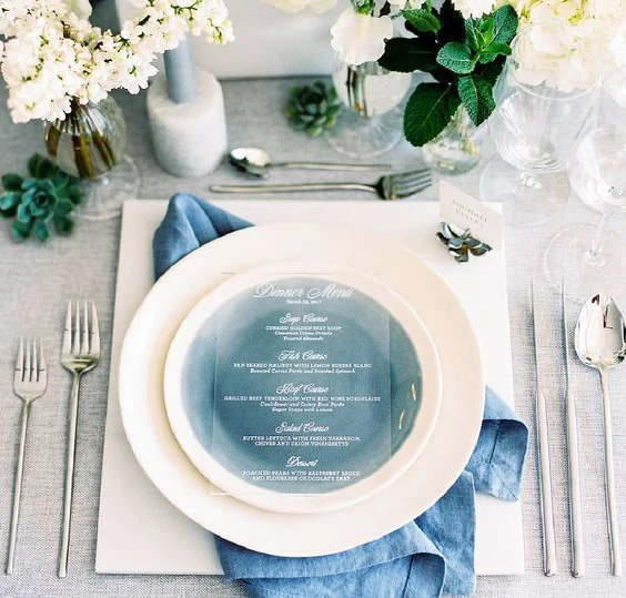 Custom Acrylic Restaurant Menu Menu Card Wedding With Uv Printing And Engraving Logo