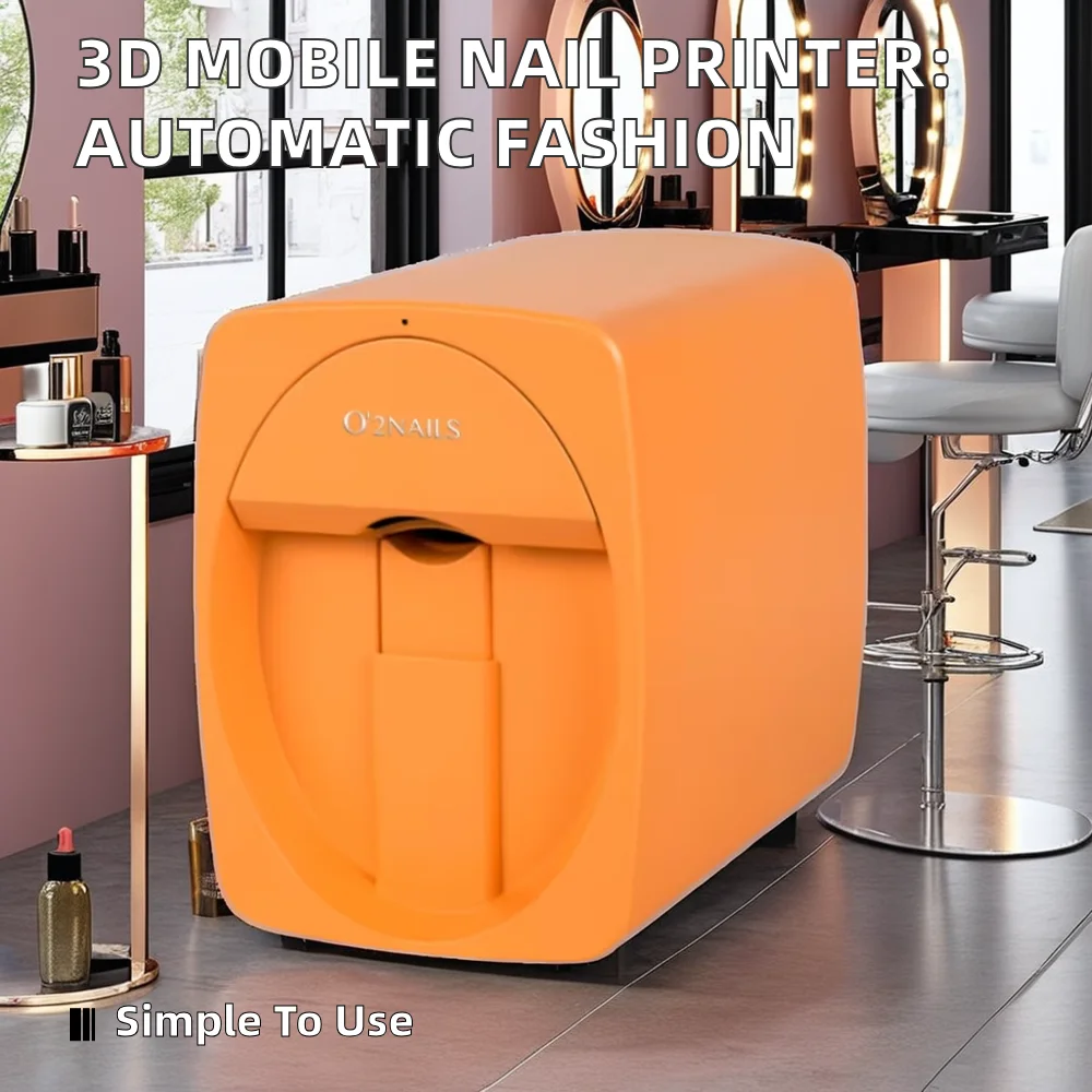 Digital 3D Mobile Nail Printer Intelligent Automatic Beauty Nail Art Printing Machine Electric Power Supply