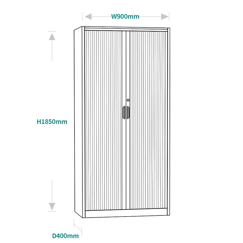 Customized Metal Cabinet Office Furniture Filling Cabinet Steel Cupboard  Metal Storage Cabinet with 2 rolling tambour door