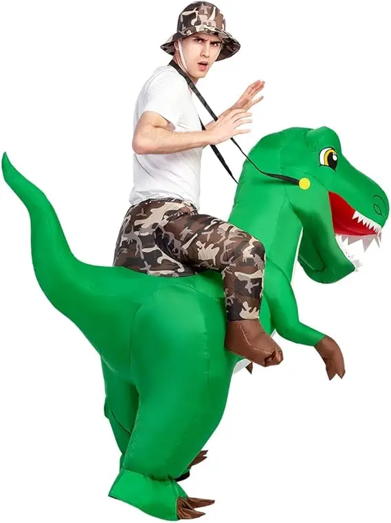 Fancy Inflatable Dinosaur Costume for Adults and Children Funny Blow up Costume for Halloween Party Cosplay
