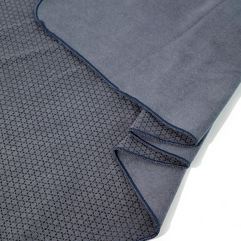 Hot Selling Thickened Absorbent Silicone Bottom Non-Slip Eco-Friendly Yoga Portable Square knitting 320gsm yoga towel