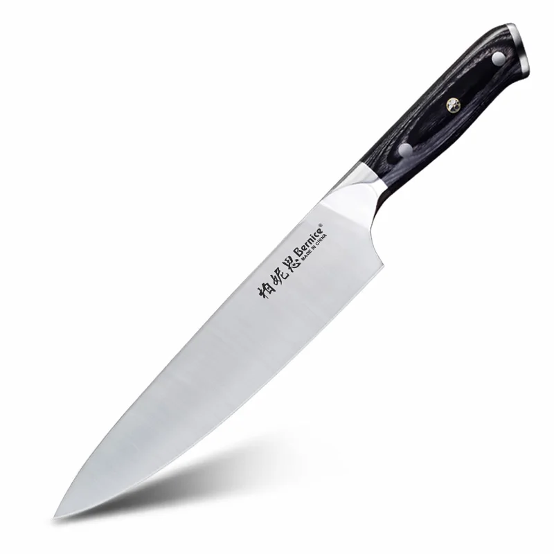 
8 inch german stainless steel professional japanese kitchen chef knife wooden handle gift box handmade 