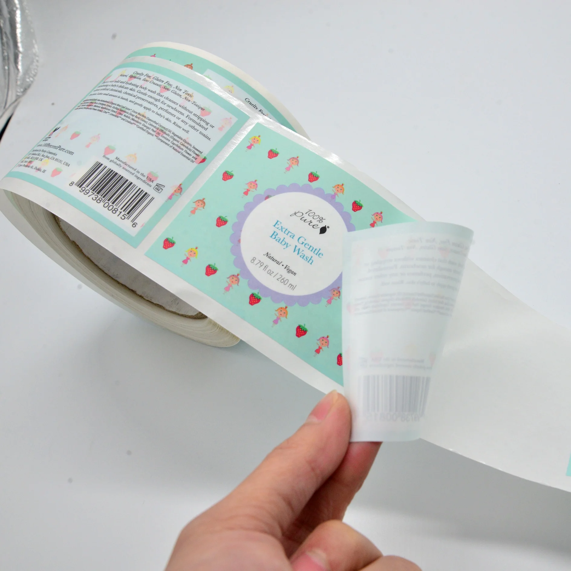 Personal custom cosmetics Custom labels Delicate printed shampoo and conditioner dedicated plastic bottle label stickers