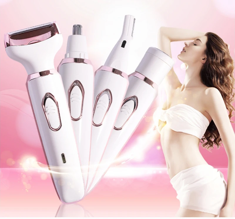 4 in 1 Women Face Facial Body Epilator Female Hair Removal Lady Personal Care Shaver Electric Rechargeable Hair Shaver