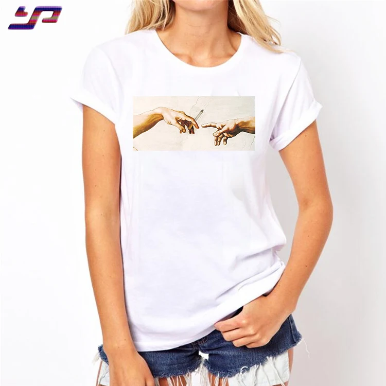 Kornit printer custom print logo 100% Cotton Dtg tshirt women graphic t shirts tees t-shirt