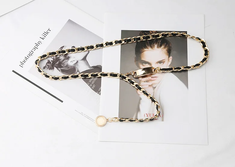 New Fashion metal chain decorative ladies dress waist chain belt chain belt ready in stock