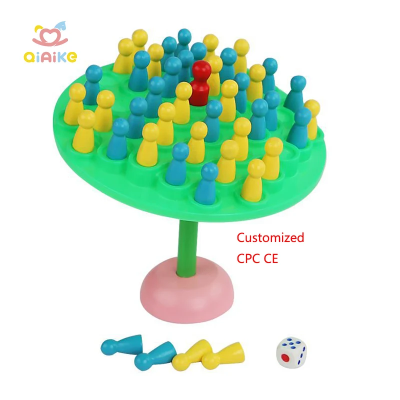 Two Players Interactive Wooden Doll Balance Tree Game Fun Early Educational Party Toys for Unisex Battle Toy