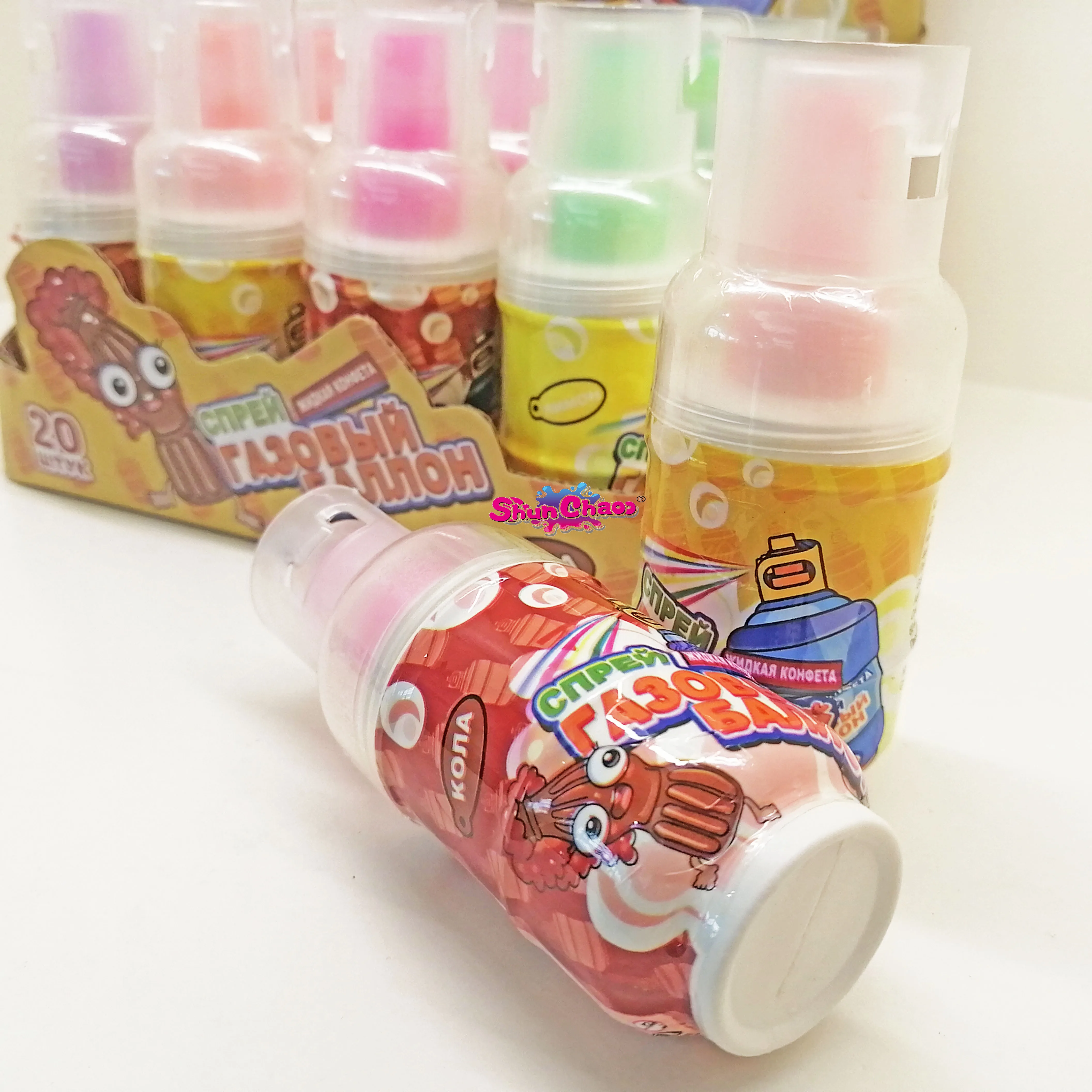 New OEM Factory Price Gas-jar Shape Toy  Fruity Syrup Spray Liquid Candy