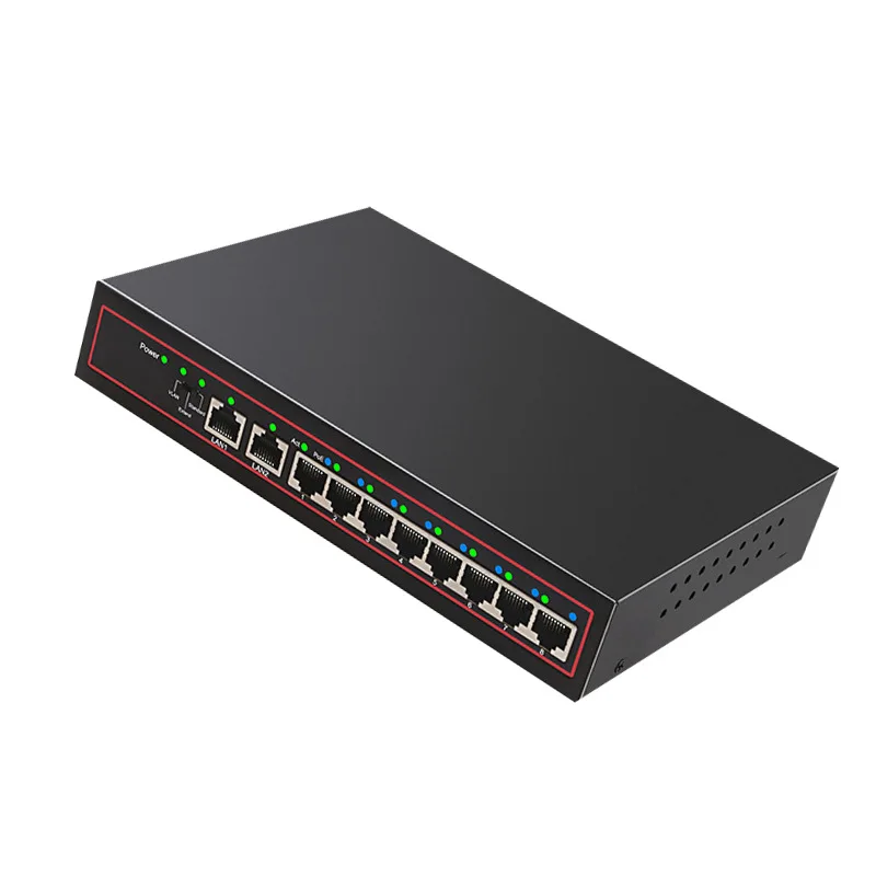 Factory original sale 250meters long distance 10/100M Power over ethernet Gigabit 8+2 channels industrial poe switch 8 port