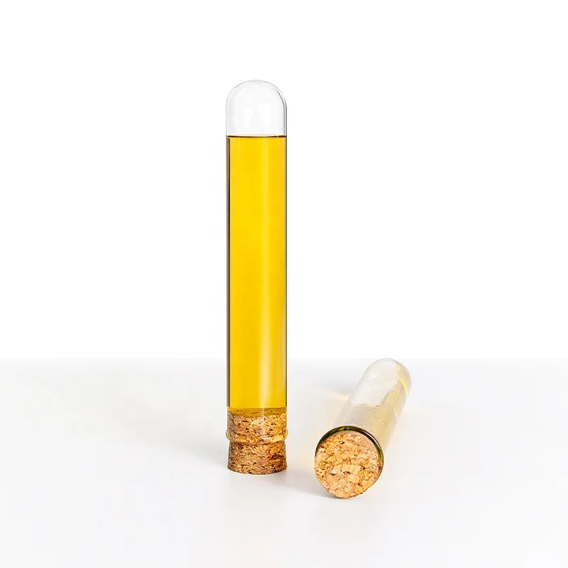 30ml 100ml Tube Glass Liquor Bottle 50ml Sample Alcohol Mini Bottle With Aluminum Wood Cap