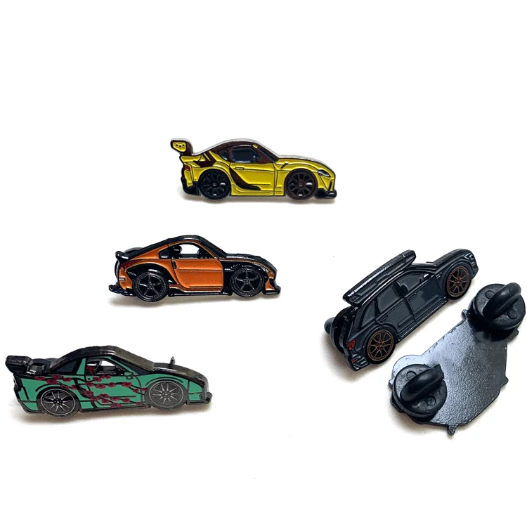 Vast Gifts Making Car Design Dyed Black Plating Soft Enamel Metal Badges Lapel Pin For Clothing