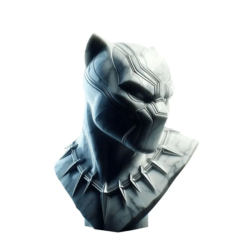 Home Decor Ornaments Hot Comics Hero Man Statue 3D Black Marble Stone Custom Carving Items