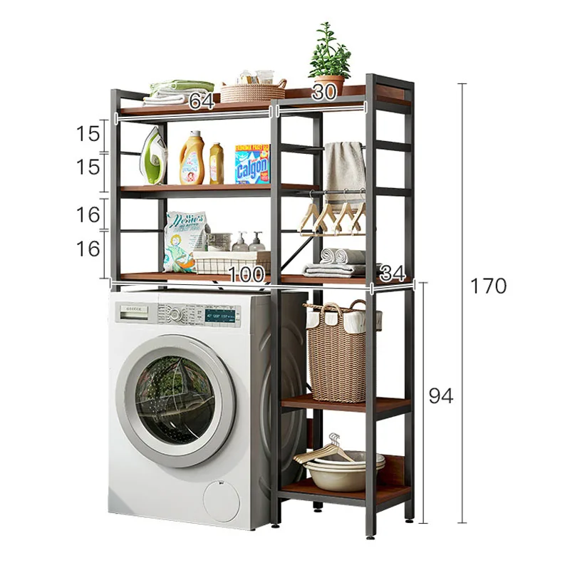 Large Capacity 3 Tier Toilet Rack Shelf Bathroom Wooden Rack Storage Shelves