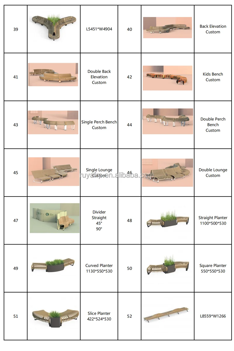 Large Custom Size Modern Wooden Garden Tree Bench Outdoor Furniture